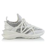 COSMOS F – NEOPRENE, LEATHER MIX W CRYSTALS – V WHITE, CRYSTAL