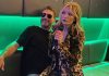 Kate Moss is spotted serenading Simon Cowell in karaoke bar